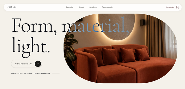 Aurah Design Studio website by Webomancy